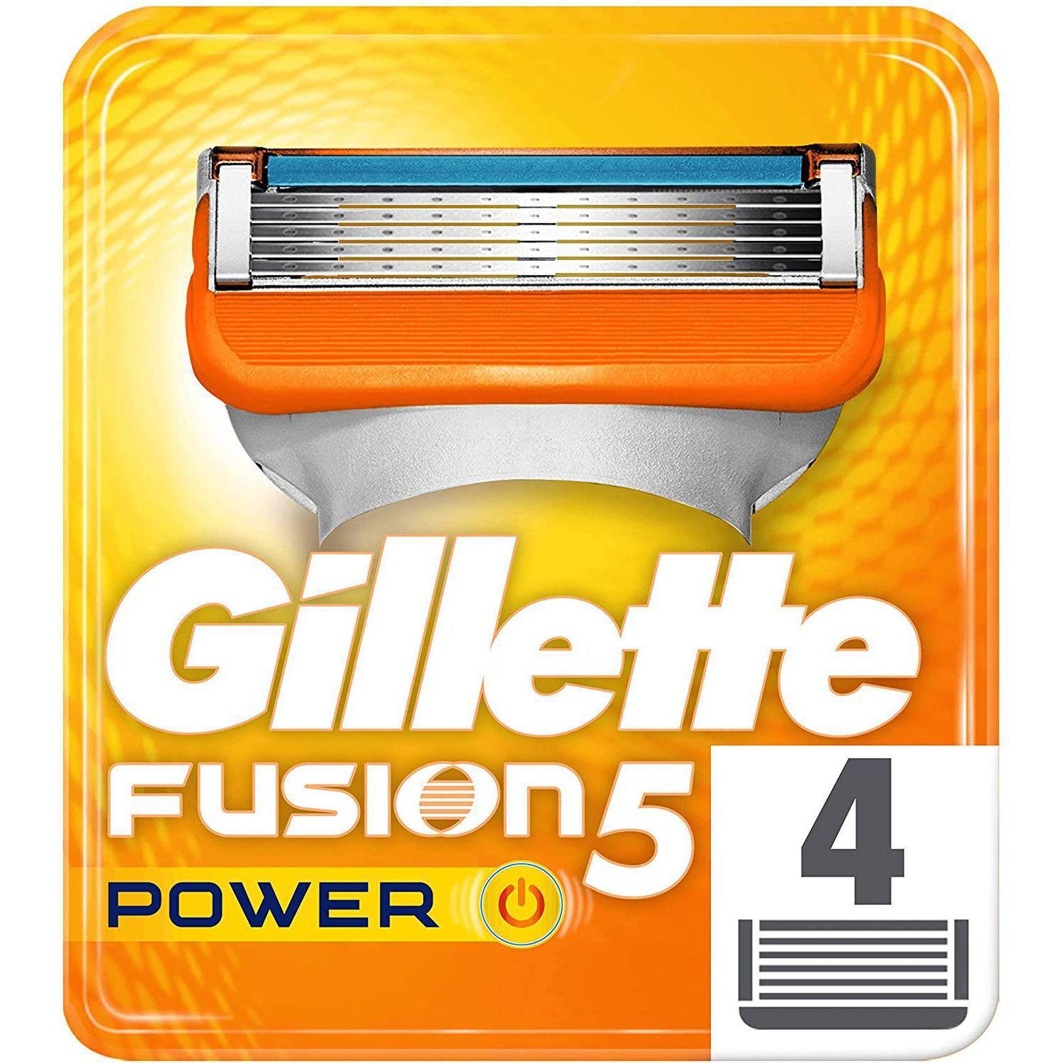 Gillette Fusion5 Power Razor Blades 4 Pack with 5 Blades, Precision Trimmer, Close Shave, Anti-Friction Blades, and PowerGlide Blade Coating