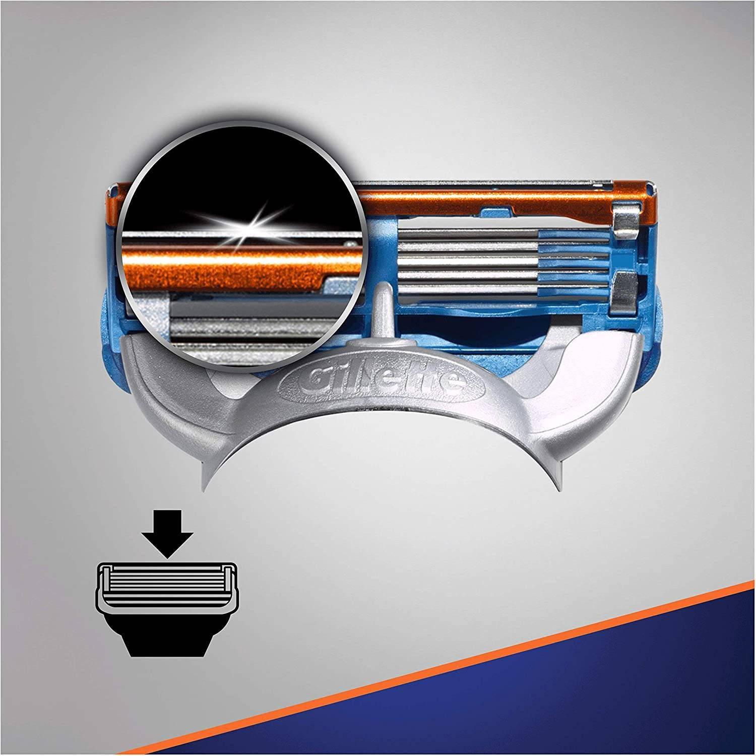 Gillette Fusion 5 Manual Blades 4 Pack with Precision Trimmer