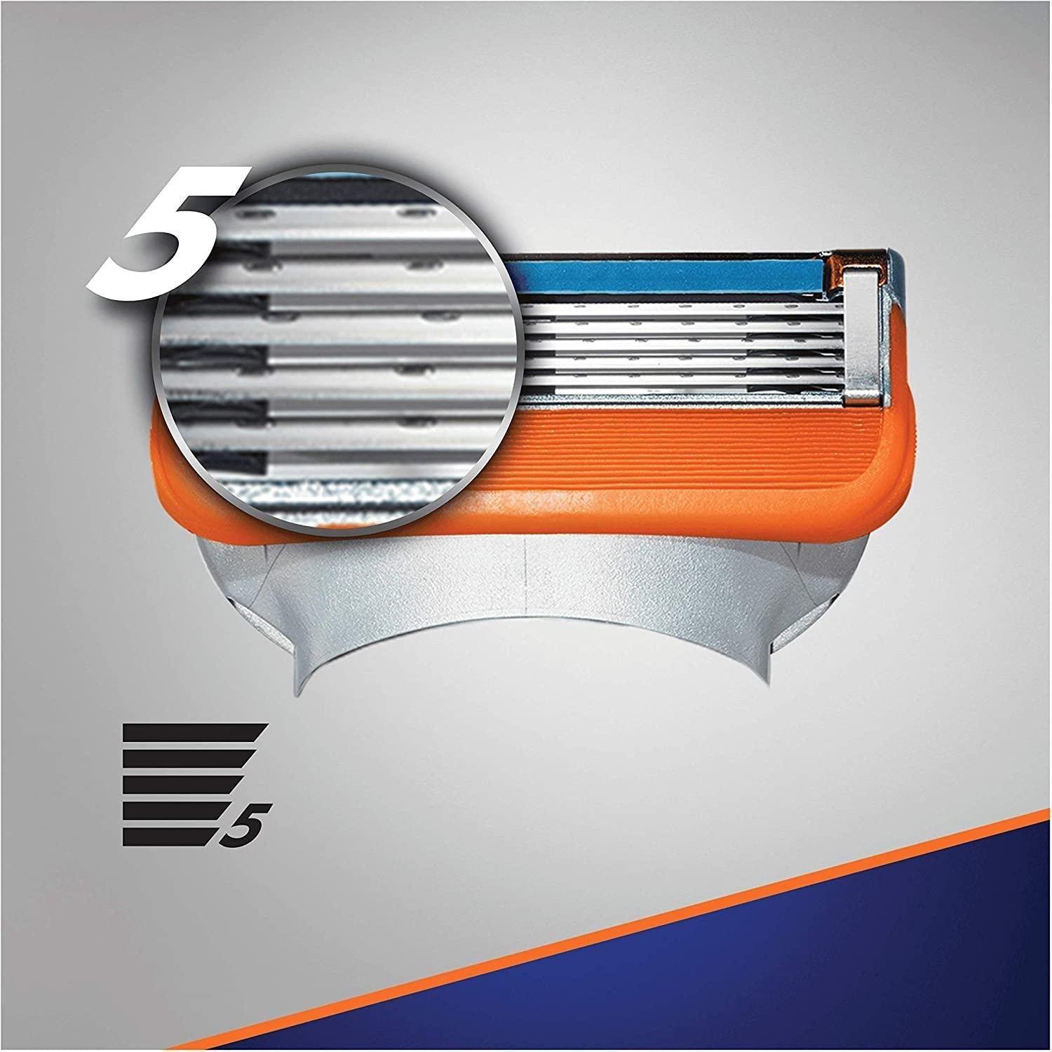 Gillette Fusion 5 Manual Blades 4 Pack with Precision Trimmer