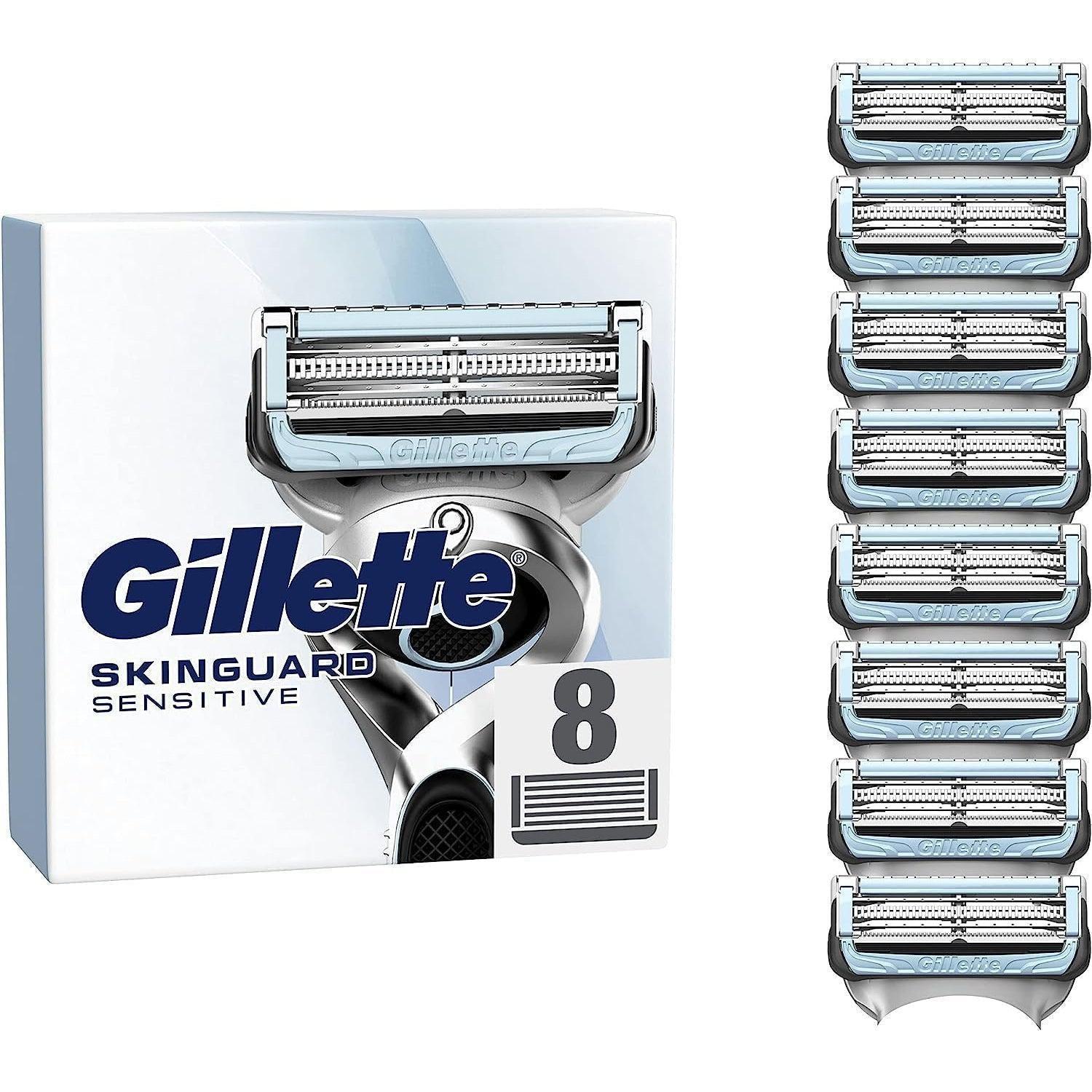 Gillette SkinGuard Sensitive Razor Blades Men, Pack of 8 Razor Blade ...