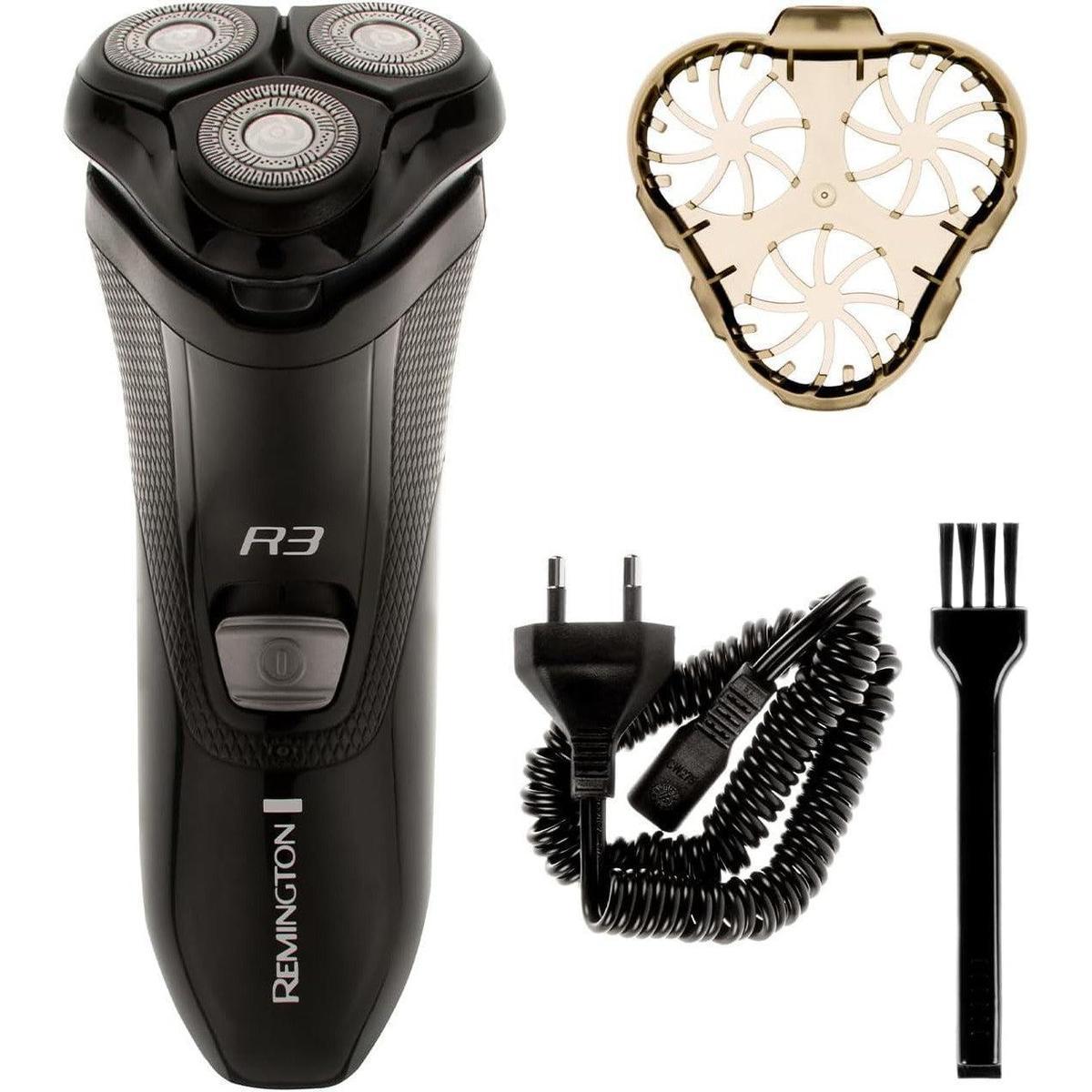 Remington R3 Rotary Shaver with Dual Track Blades, Pop-up Trimmer, Flexing Blades, Pivoting Neck, Corded Usage