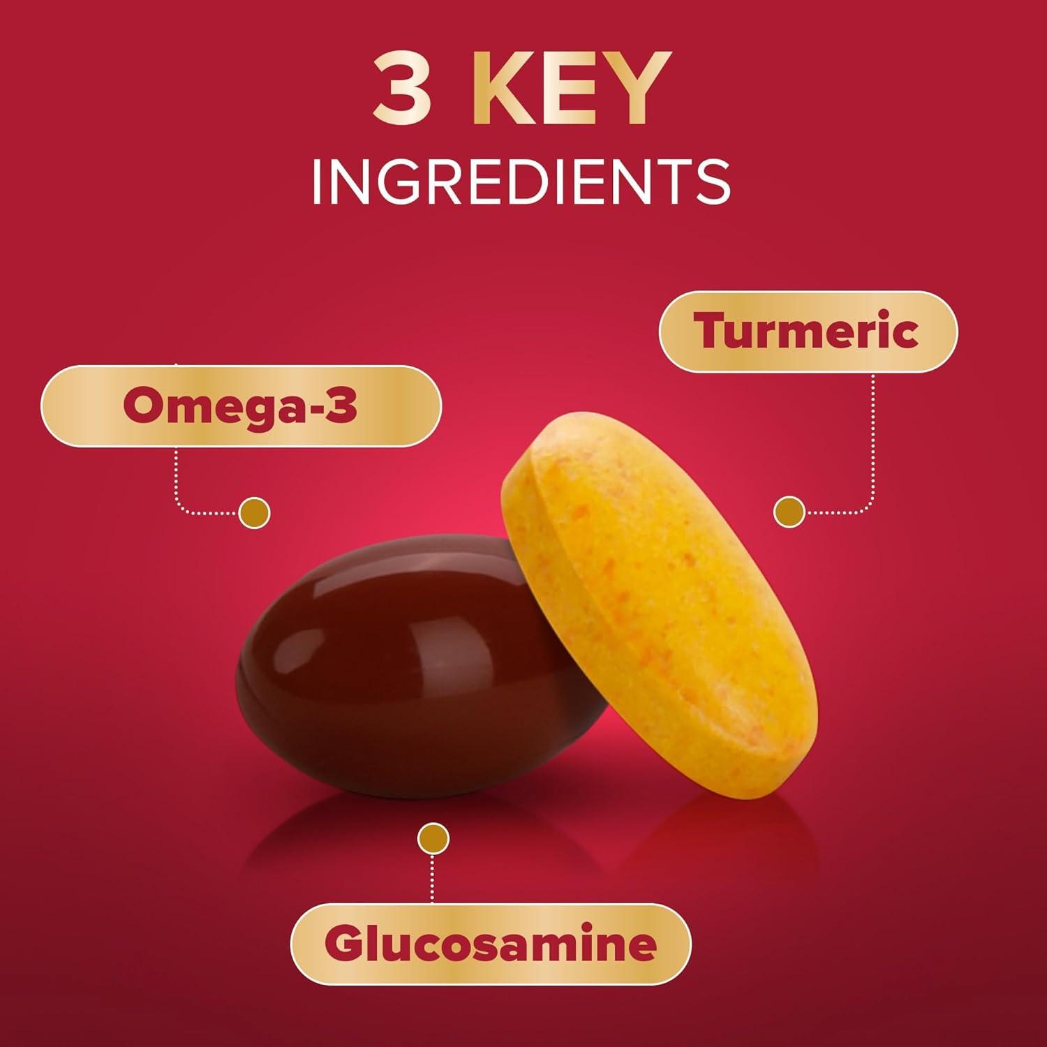 Seven Seas JointCare + Turmeric Duo Pack - Omega-3, Glucosamine, Chondroitin, Vitamin D, Vitamin C, Manganese, Zinc