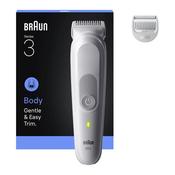 BRAUN Series 3 BG3500 Wet &amp; Dry Body Groomer with Skinguard &amp; Sensitive Trim  - Grey