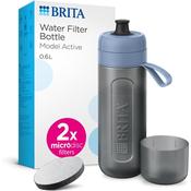 BRITA Sports Water Filter Bottle Model Active Dark Blue 600ml - squeezable BPA-free on-the-go bottle image