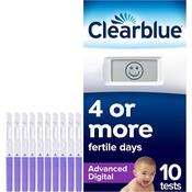 Clearblue Advanced Digital Ovulation Test Kit (OPK). Double Your Chances of Getting Pregnant, 1 Digital Holder and 10 Ovulation Tests, image