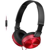 Sony MDR-ZX310AP On-Ear Headphones Compatible with Smartphones, Tablets and MP3 Devices - Metallic Red image