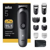 BRAUN All-in-One Series 5 AIO5560 11-in-1 Grooming Kit Wet &amp; Dry - Trimmer / Multi Groomer- Grey image
