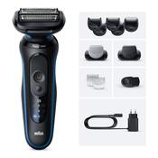 Braun Series 5 52-B1650s Electric Shaver With +2 Attachments, Up to 50 min Runtime, Blue image