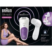 Braun Women's Silk-Epil 5 SensoSmart 5/870 Wet/Dry Epilator w/ 5 Extras - Purple image