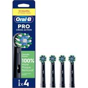 Oral-B Pro Cross Action 4pk Replacement Toothbrush Head, X-Shape and Angled Bristles for Deeper Plaque Removal - Black