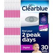 Clearblue Digital Ovulation Test Sticks 30 Pack - Over 99% Accurate - Find Your 2 Peak Days , Cycle Tracker App image