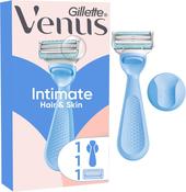 Gillette Venus Pubic Hair Razor for Women with Aloe, Precision Trimmer for Sensitive Skin, 1 Handle and 1 Blade Refill, Gentle Bikini &amp; Intimate Area Razor image