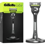 Gillette Labs Men's Razor + 1 Razor Blade Refill, with Exfoliating Bar, Includes Premium Magnetic Stand