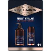 King C. Gillette 3in1 Face ,Beard &amp; Hair Wash 350ML &amp; Face &amp; Stubble Moisturizer 100ML image