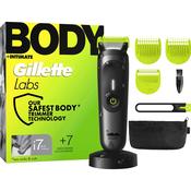 GILLETTE Labs i7 Body + Intimate Trimmer with Lifetime Sharp Blades, Pubic Hair &amp; Ball Trimmer for Men, Wet/Dry Use image