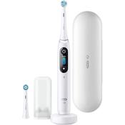 Oral-B iO8 Electric Toothbrush  with 2 Replacement Toothbrush Heads, 6 Cleaning Modes  Travel Case  , White Alabaster image