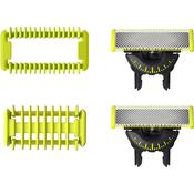Philips OneBlade Original 360 Blade Heads + Body Kit Combs, Compatible with all OneBlade and Pro Electric Shaver &amp; Trimmers 2x One Blade, 2x Combs -QP624/50 image