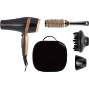 Remington Hair Dryer (Gift Set with Concentrator &amp; Diffuser, Ceramic Ionic Grille, 3 Heat &amp; 2 Speed Settings and Cool Shot, Premium Storage Bag, Round Brush, 2000W) Salon Smooth D6960GP image