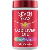 Seven Seas Cod Liver Oil Tablets, Plus Multivitamins &amp; 110 mg Omega-3 - 90 Capsules