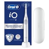 Oral-B iO2 White Electric Toothbrush, 1 Toothbrush Head, 1 Travel Case, 1 Travel Refill Holder, Designed by Braun
