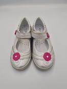 Jamet Girls Leather Ballerinas – White &amp; Silver image