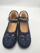 Ani-But Girls Orthopaedic Leather Ballerinas with Thomas Heel – Navy image