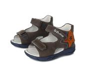 D.D. Step Boys Leather Sandals – Dark Grey