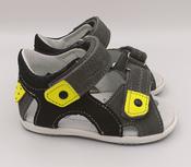RenBut Boys First Steps Leather Sandals – Navy, Grey &amp; Yellow image