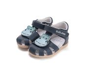 D.D. Step Boys Leather Sandals – Dark Grey, Hippo image