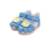 D.D. Step Boys First Steps Leather Sandals – Blue, Frog image