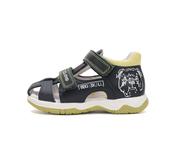 D.D. Step Boys Barefoot Leather Sandals – Black &amp; Green, Dog image