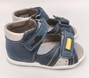 RenBut Boys First Steps Leather Sandals – Blue &amp; Grey image