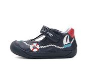 D.D. Step Boys First Steps Barefoot Leather Sandals – Black image