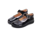 D.D. Step Girls Leather Ballerinas – Black