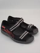 3F Boys Slippers – Black &amp; Red, Open Toe