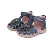D.D. Step Girls Leather Sandals – Royal Blue, Heart image