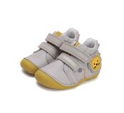 D.D. Step Kids First Steps Barefoot Shoes with Lights – Light Grey &amp; Yellow image