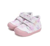 D.D. Step Girls First Steps Leather Shoes – White &amp; Pink image