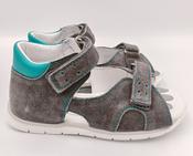 RenBut Boys Leather Sandals – Grey &amp; Turquoise image