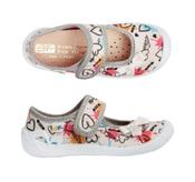 3F Girls Slippers – White, Graffiti