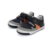 D.D. Step Boys Leather Shoes – Navy, Grey &amp; Orange image