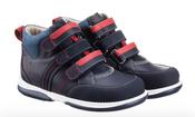 Memo Kids Orthopaedic Leather Boots with Diagnostic Sole – Navy &amp; Blue, Polo image