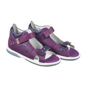 Memo Girls Orthopaedic Leather Sandals with Diagnostic Sole – Pink &amp; Purple, Capri