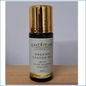 Castor Oil Raw Organic with Rose Quartz Roller