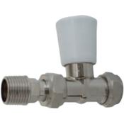 Matchmate 15mm Straight Lockshield Nickle Finish 10 Bar Radiator Valve (5 Pack) image