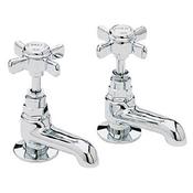 Heritage Dawlish Short Nose Basin Taps, Chrome image
