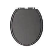 Heritage Graphite Toilet Seat with Soft Close Chrome Hinges image
