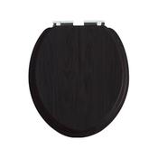 Heritage Black Toilet Seat with Soft Close Chrome Hinges image