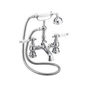 Heritage Glastonbury B/S Mixer, White Handles, Chrome image
