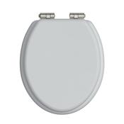 Heritage White Gloss Toilet Seat with Soft Close Vintage Gold Hinges image